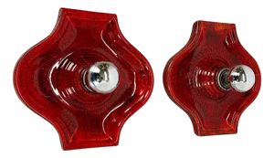 Red Ceramic Fat Lava Wall Lights from Hustadt Lights, Germany, 1970s, Set of 2