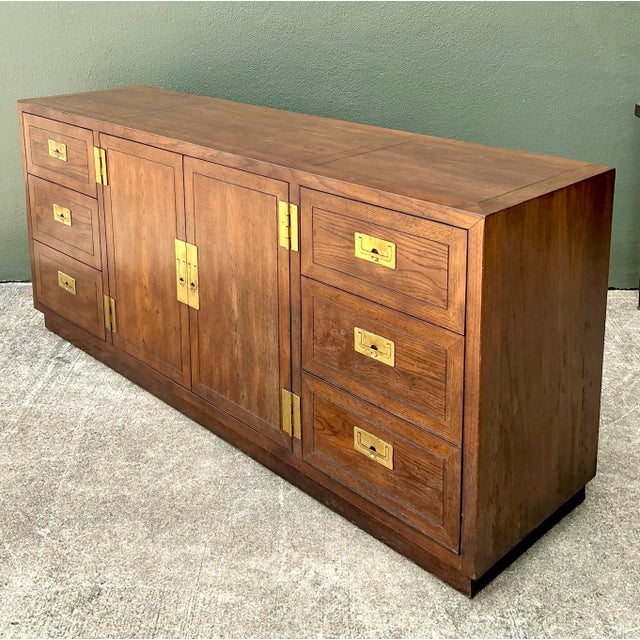 Vintage Henredon Campaign Credenza For Sale - Image 10 of 12