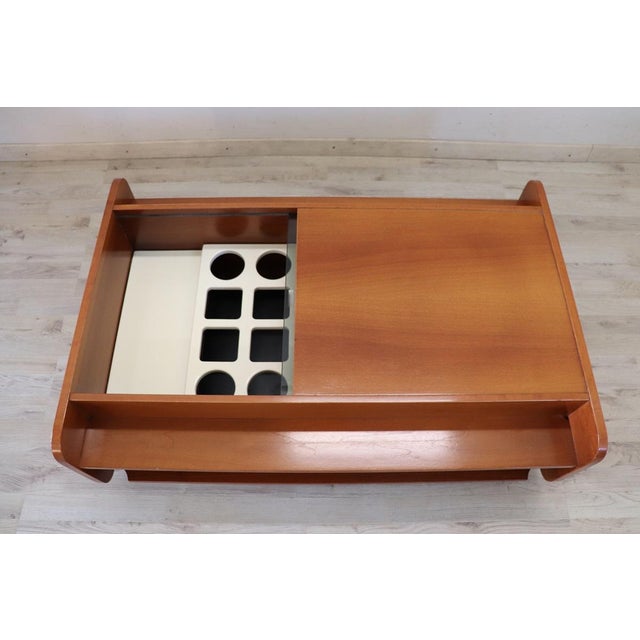 Coffee Table with Bar in Plywood, 1970s For Sale - Image 3 of 12