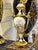 French French Louis XVI Porcelain Vase With Romantic Artwork, Hand-Finished Gold Leaf & Bronze Base For Sale - Image 3 of 3