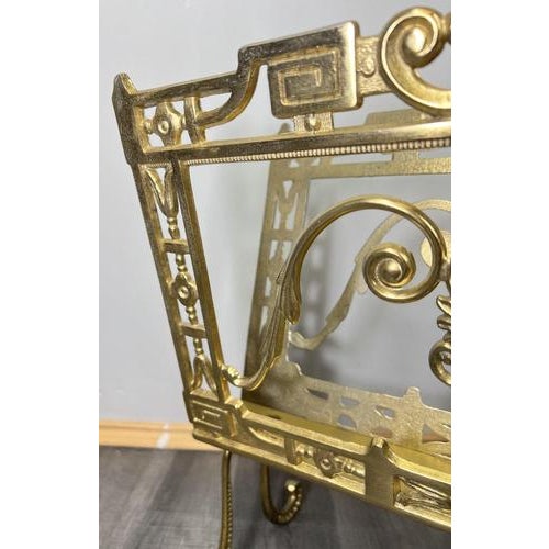 Vintage French Newspaper Rack in Brass For Sale - Image 6 of 15