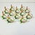 Vintage Minimalist Japanese Hollywood Regency Majolica Butterfly Flora Porcelain Napkin Rings - Set of 12 For Sale - Image 4 of 18