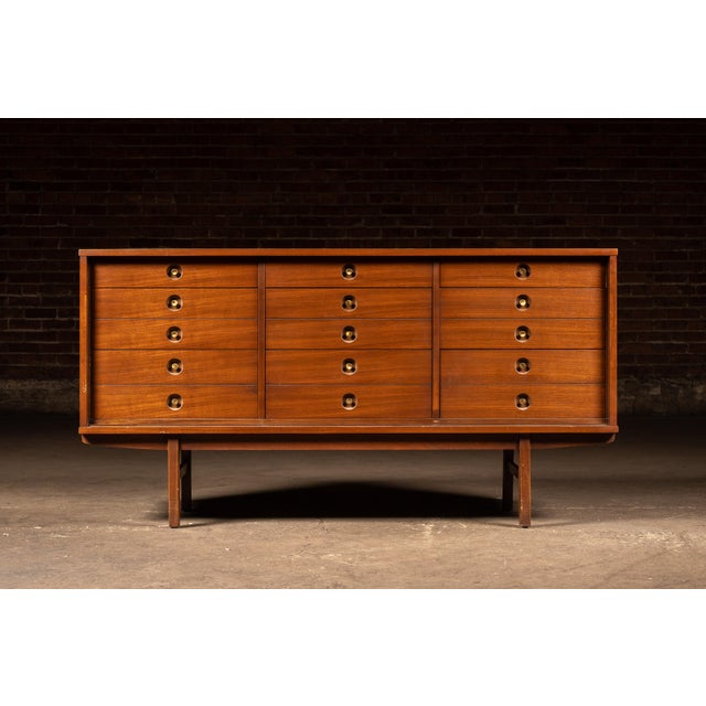 United Furniture Corporation Mid-Century Walnut Dresser by United For Sale - Image 4 of 13