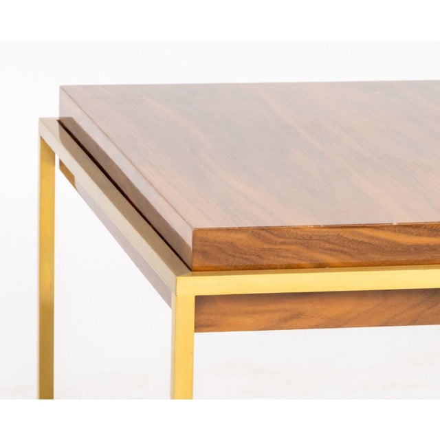 Mid-Century Modern Style Brass Two-Tier Side Table For Sale - Image 4 of 6