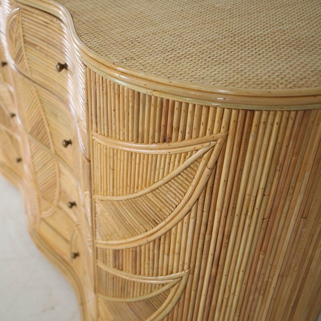 Curved Rattan Chest of Drawers For Sale - Image 5 of 18