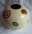 Vintage Round Ceramic Vase with Colored Op Art Decor, 1970s, in Good conditions. Designed 1970 to 1979