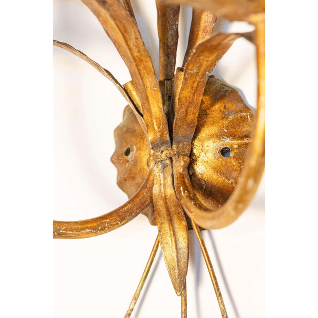 French Pair of 20th Century French Gilt Metal Sconces - Inspired By Coco Chanel For Sale - Image 3 of 6