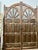 Mid-Century Modern Antique Brass-Clad Carved Entry Doors | Monumental Farmhouse Statement Doors 118x92 For Sale - Image 3 of 6