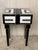 New High Black & White Glass & Brass Inlays New Nightstands With Drawer - a Pair For Sale In Miami - Image 6 of 13