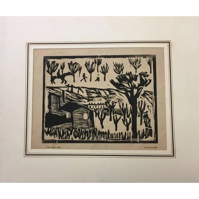 Piazza d'Armi is a very rare xylograph realized by Arturo Martini, one of the 20th-century masters in this technique....