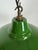 Industrial British Green Enamel Factory Pendant Lamp, 1960s For Sale - Image 6 of 15