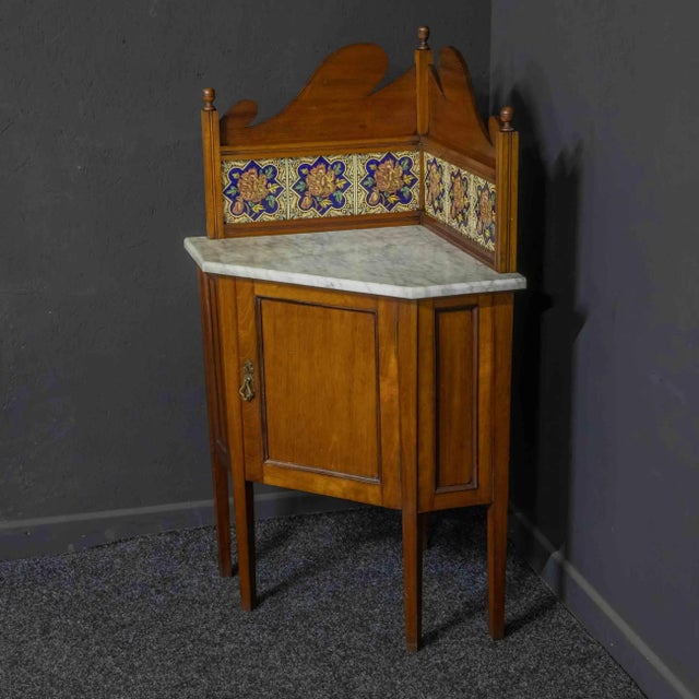 Edwardian Mahogany Corner Washstand For Sale - Image 10 of 12