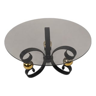 Brutalist Italian Wrought Iron Coffee Table, 1960s For Sale