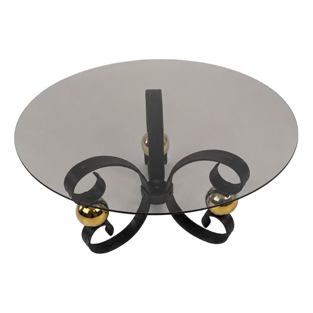 Brutalist Italian Wrought Iron Coffee Table, 1960s For Sale
