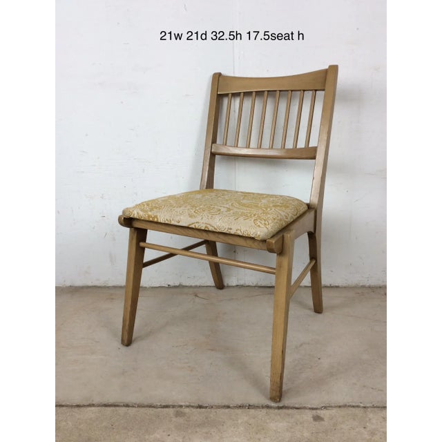 Mid Century Modern Side Chair With Limed Oak Finish and Newer Patterned Upholstery For Sale - Image 9 of 12