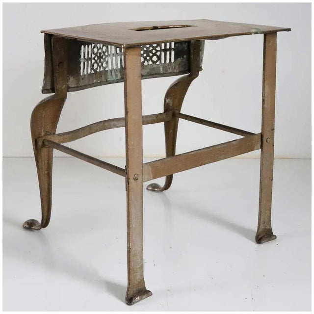 Rare English Dawes Bromford Iron Works Brass, Polished Steel and Iron Footman For Sale - Image 4 of 7