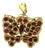 Vintage 18k Gold Ruby Sapphire Butterfly Pendant For Sale