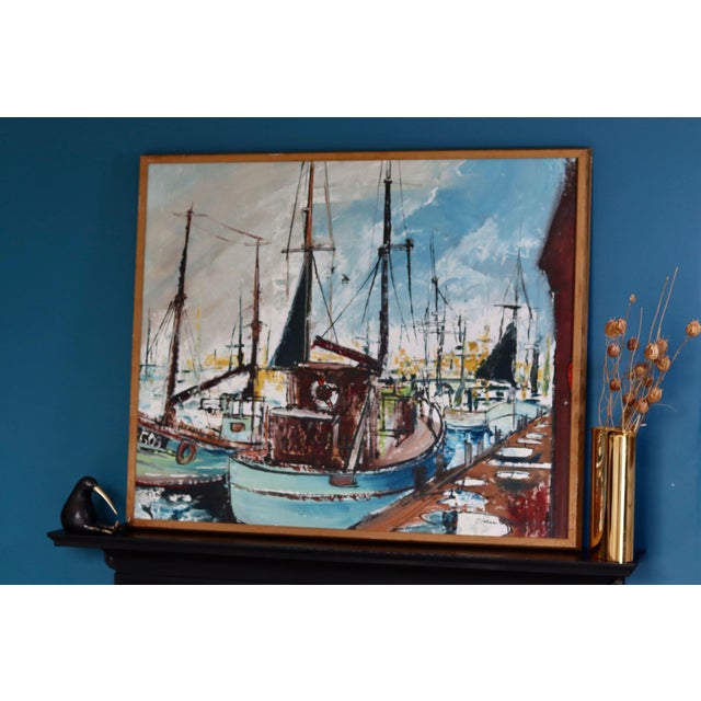 Modern Steu, Marina, 1971, Oil on Canvas, Framed For Sale - Image 3 of 11