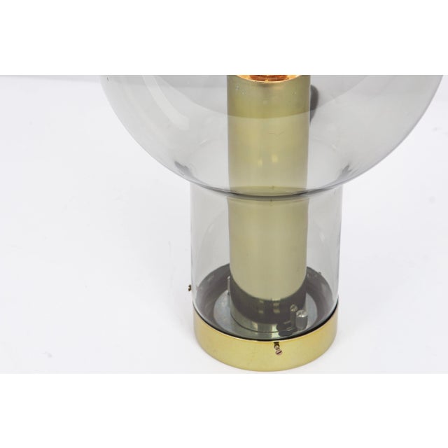 Metal Large Brass Maxi Globe Flush Mount attributed to Gaetano Sciolari for Raak, Netherlands, 1960s For Sale - Image 7 of 8