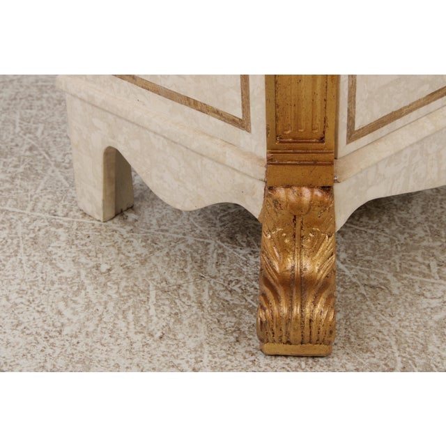 Stone Neoclassical Tessallated Stone Top French Provincial Commode Dresser For Sale - Image 7 of 18