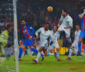 Soviet Sports Football Oil Painting Original Ukrainian Artist Polyakov S. 90-75 17