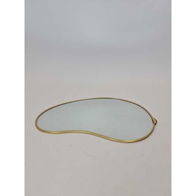 Mid-Century German Asymmetric Brass Wall Mirror, 1960s For Sale - Image 5 of 10