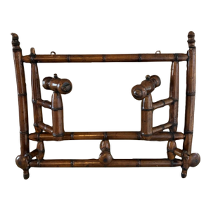 Late 19th Century French Faux Bamboo Wall Mounted Coat Rack