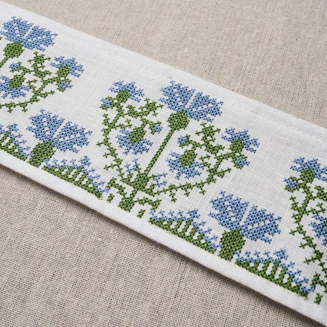 Schumacher Schumacher Custis Embroidered Tape in Chesapeake For Sale - Image 4 of 5