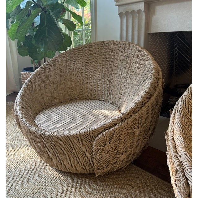 Set of Arteriors Home Florian Outdoor Swivel Lounge Chairs Retail $5200 Ea For Sale In Dallas - Image 6 of 16
