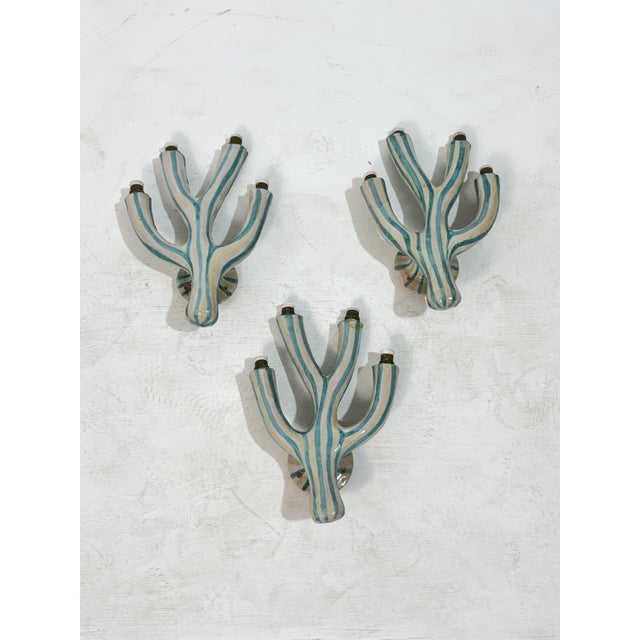 Glazed Terracotta Wall Lamps, Italy, 1970s, Set of 3 For Sale - Image 11 of 11