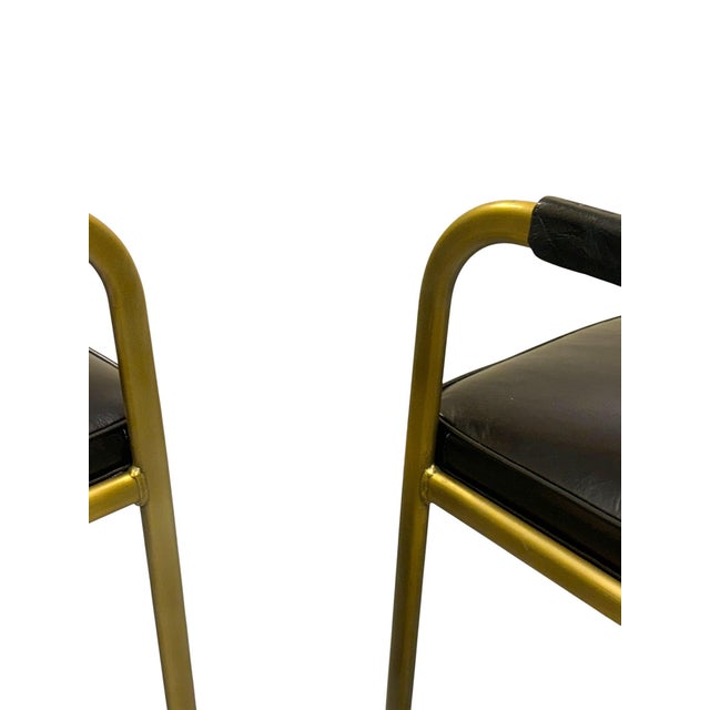 Pair of Industry West Jimmy Cooper Buffalo Leather Armchairs For Sale - Image 11 of 16