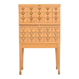 Mid-Century Modern 30-Drawer Library Card Catalog by Remington Rand For Sale