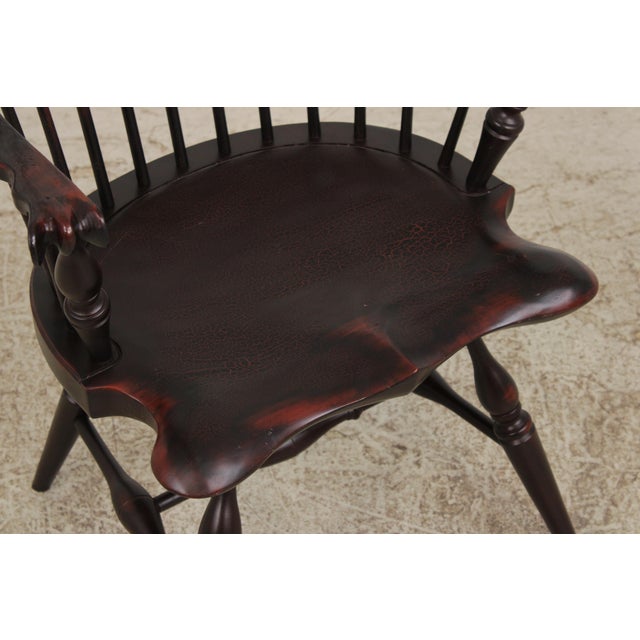Bench Made Bow Back Painted Finish Windsor Chair For Sale - Image 10 of 16