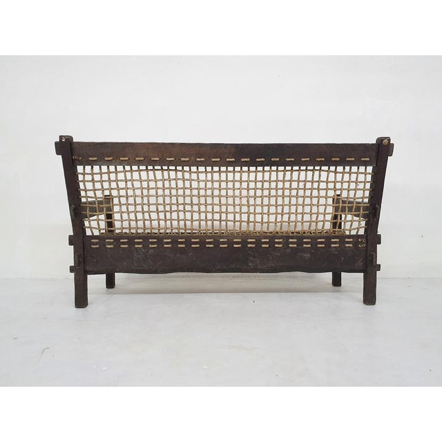 Dutch Oak and Rope Sofa, 1960s For Sale - Image 6 of 12