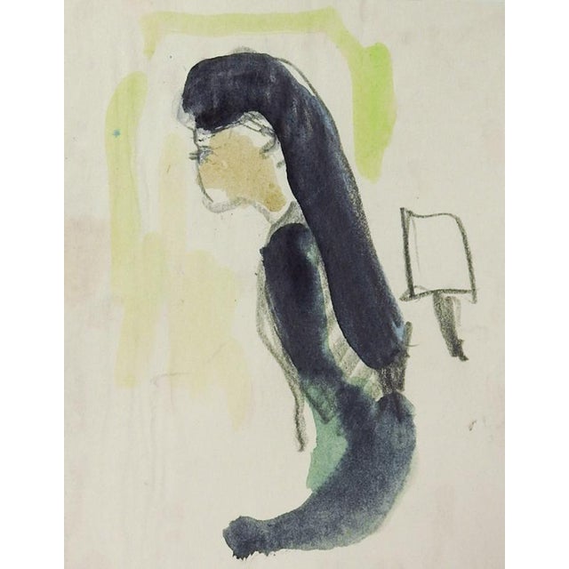 Early 20th century watercolor on sketchbook paper portrait studies of Tahitian woman by Bernard Lamotte (1903 – 1983)...