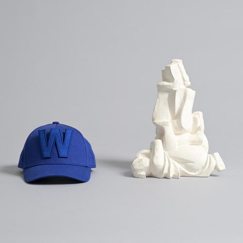 This abstract sculpture in plaster was made by the Belgian artist Jan Keustermans. The sculpture has a rough plaster...