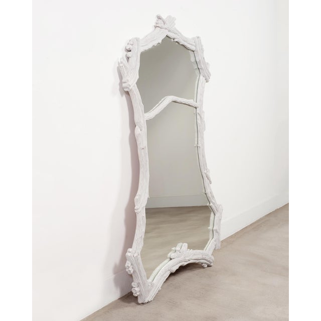 Pair of John Dickinson Style White Lacquered Faux Bois Mirrors For Sale - Image 11 of 18