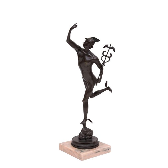 Italan Bronze Sculpture of Mercury or Hermes after Giambologna, 1960s For Sale - Image 4 of 11