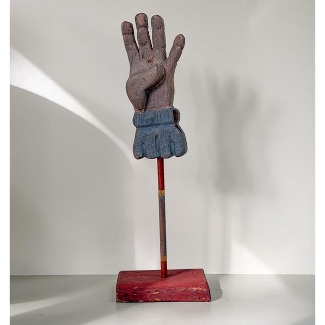 Early 21st Century Odd Fellows Folk Art Wood Sculpture, Vintage Heart in Hand Carving For Sale - Image 5 of 12