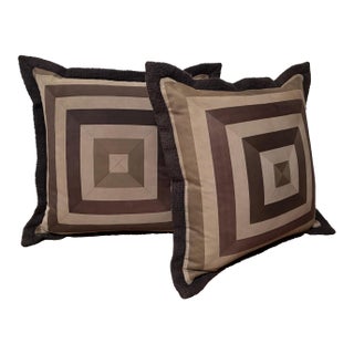 Large Pair Gray Custom Pillows For Sale