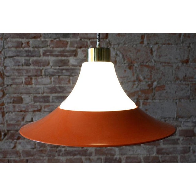 Mid-Century Chandelier in Brass and Lacquered Steel, Czech, 1960s For Sale - Image 17 of 18