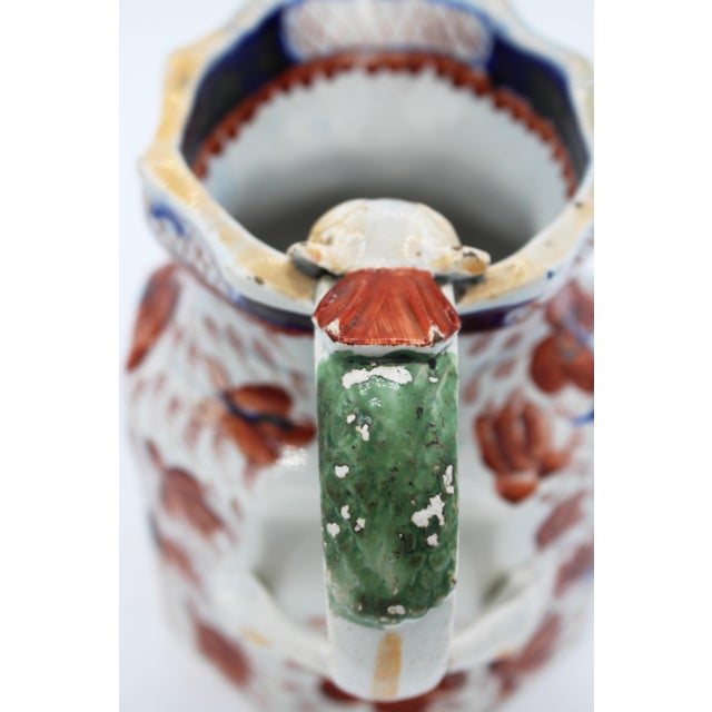 White Circa 1860s English Large Ironstone Octagonal Jug With Dragon Handle For Sale - Image 8 of 10