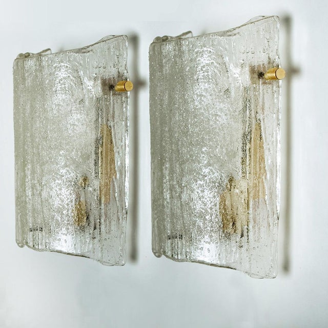 Massive Glass Wall Light Fixtures by J.T. Kalmar, 1960s For Sale - Image 3 of 9