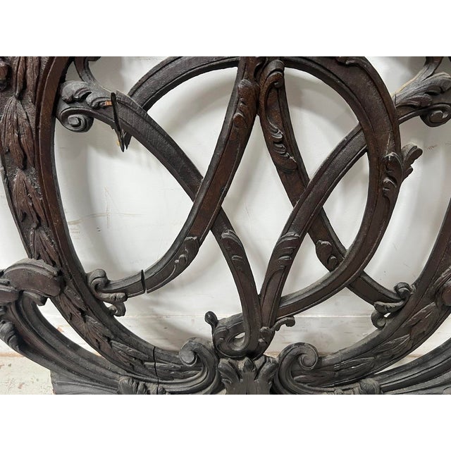 Monogrammed Carved Oak Architectural Element, 18th Century For Sale - Image 6 of 12