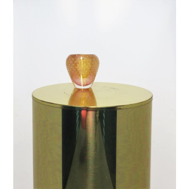 Metal Modern Brass Pedestal Column Stand Signed by Designer C. Jere For Sale - Image 7 of 12