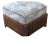 Blue & White Upholstered Rattan Ottoman For Sale