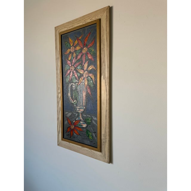 1970's Vintage Duarte Still Life Oil on Canvas Painting, Framed For Sale - Image 4 of 11