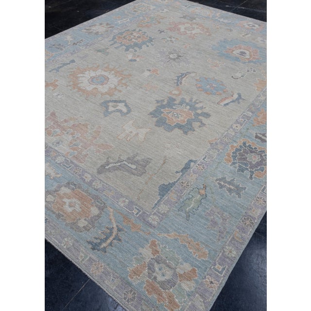Turkish Turkish Oushak Rug 8'5" x 10'2" For Sale - Image 3 of 8