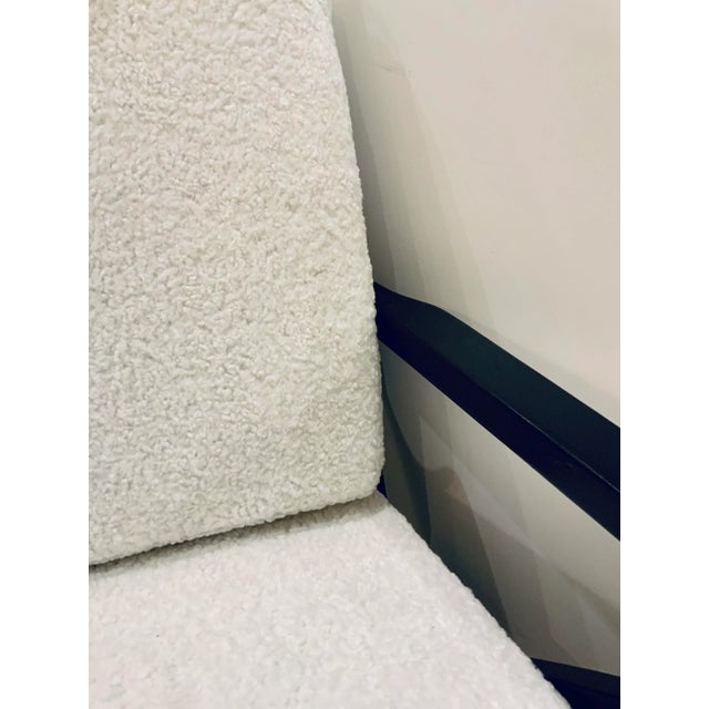 Mid-Century Modern Mid-Century Modern Style White Boucle Lounge Chair For Sale - Image 3 of 6