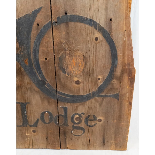 Late 19th Century Primitive Rustic Crumhorn Lodge Sign For Sale - Image 4 of 10